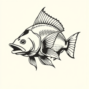 Masculine Fish Tattoo