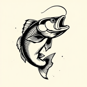 Masculine Fishing Tattoo