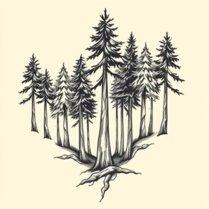 Masculine Forest Tattoo