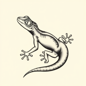 Masculine Gecko Tattoo