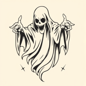 Masculine Ghost Tattoo