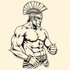 Masculine Gladiator Tattoo
