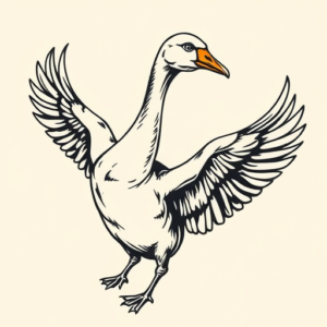 Masculine Goose Tattoo