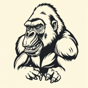 Masculine Gorilla Tattoo