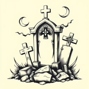 Masculine Graveyard Tattoo