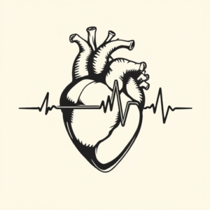 Masculine Heartbeat Tattoo