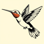 Masculine Hummingbird Tattoo