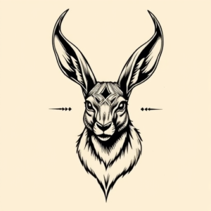 Masculine Jackalope Tattoo