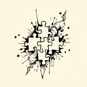 Masculine Jigsaw Tattoo