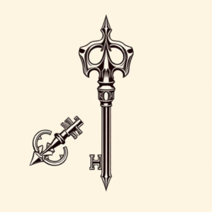 Masculine Key Tattoo