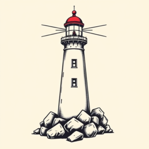 Masculine Lighthouse Tattoo