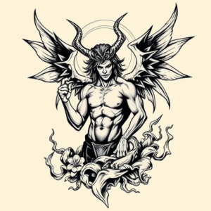 Masculine Lucifer Tattoo