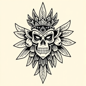 Masculine Mictlantecuhtli Tattoo