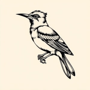 Masculine Mockingbird Tattoo