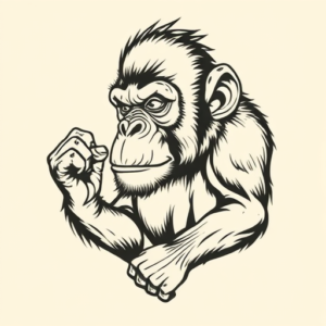 Masculine Monkey Tattoo