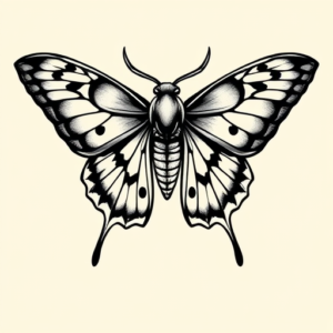 Masculine Moth Tattoo
