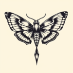 Masculine Moth Tattoo