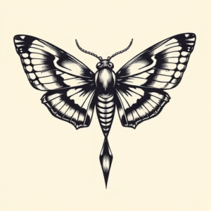 Masculine Moth Tattoo