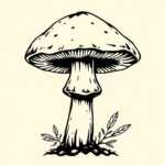 Masculine Mushroom Tattoo