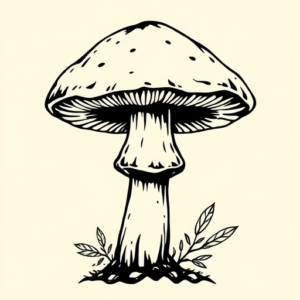 Masculine Mushroom Tattoo