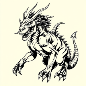 Masculine Mythosaur Tattoo