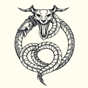 Masculine Ouroboros Tattoo
