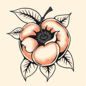 Masculine Peach Tattoo