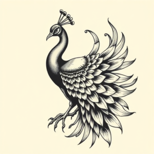 Masculine Peacock Tattoo