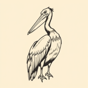 Masculine Pelican Tattoo