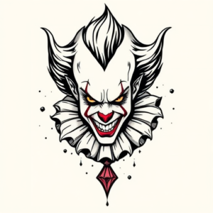 Masculine Pennywise Tattoo