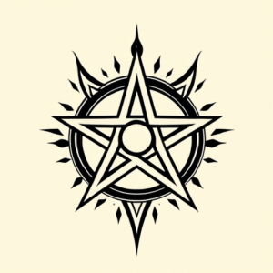 Masculine Pentagram Tattoo