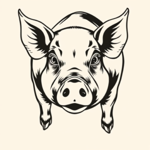 Masculine Pig Tattoo