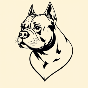 Masculine Pitbull Tattoo