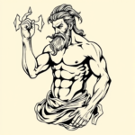 Masculine Poseidon Tattoo