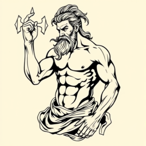 Masculine Poseidon Tattoo
