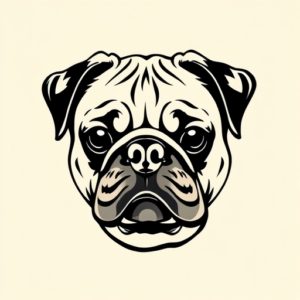 Masculine Pug Tattoo