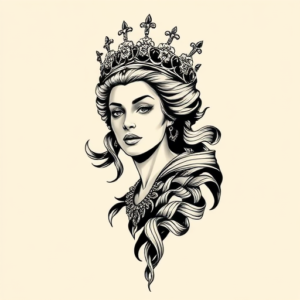 Masculine Queen Tattoo