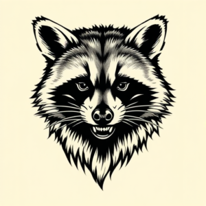 Masculine Raccoon Tattoo