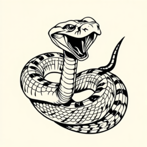 Masculine Rattlesnake Tattoo