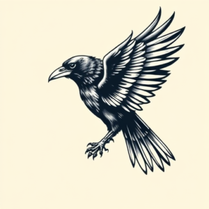 Masculine Raven Tattoo