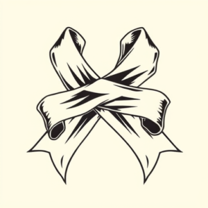 Masculine Ribbon Tattoo