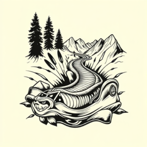 Masculine River Tattoo