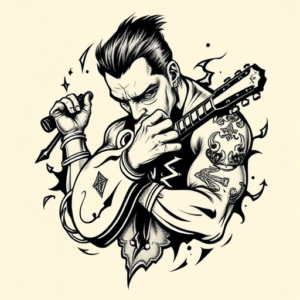 Masculine Rock Tattoo