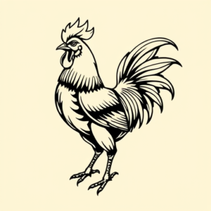 Masculine Rooster Tattoo