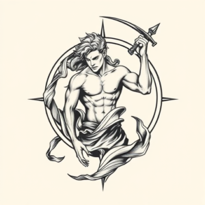 Masculine Saturn Tattoo