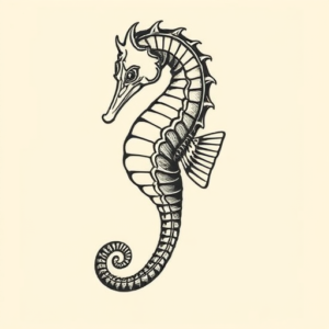 Masculine Seahorse Tattoo