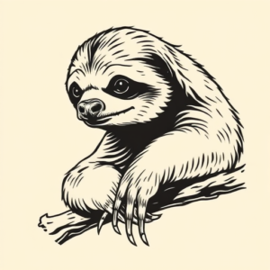 Masculine Sloth Tattoo