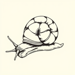 Masculine Snail Tattoo