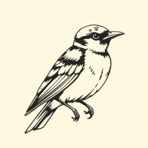 Masculine Sparrow Tattoo