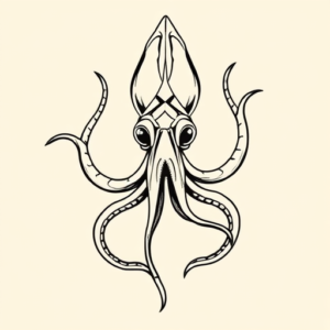 Masculine Squid Tattoo
